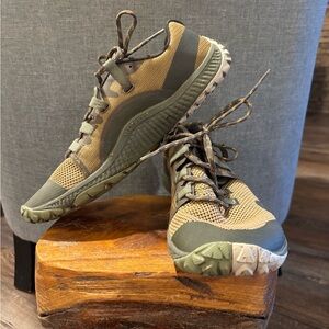 Men’s Merrell Olive and Beige Trail Glove Shoes